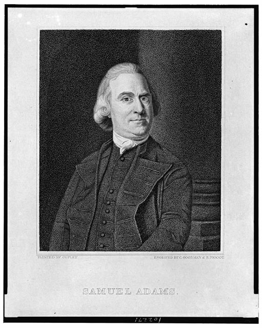 Samuel Adams, Engraving by C. Goodman & R. Piggot after painting by Copley. [Between 1810 and 1835.] Source: Library of Congress