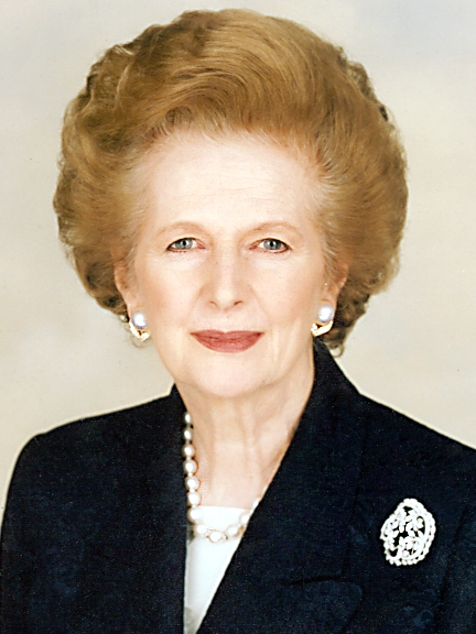 Lady Margaret Thatcher, former British Prime Minister